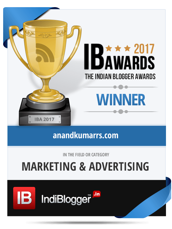Winner of The Indian Blogger Awards 2017 - Business